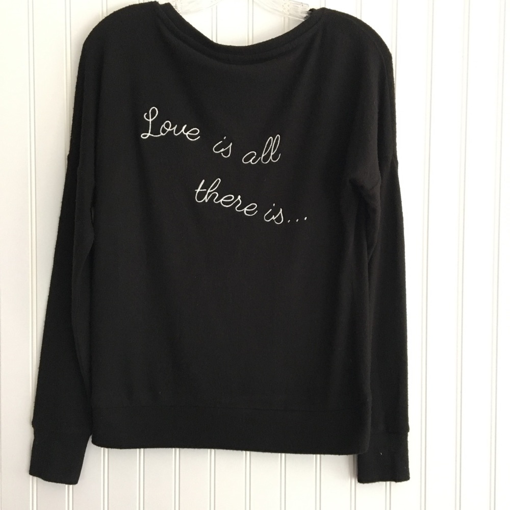 Betsy Johnson LOVE IS ALL THERE IS Performance sweatshirt SIZE XS - Picture 3 of 8